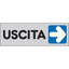 TARGA SEGNALETICA ADESIVA USCITA DX VINILE CM 15X5