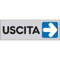 TARGA SEGNALETICA ADESIVA USCITA DX VINILE CM 15X5