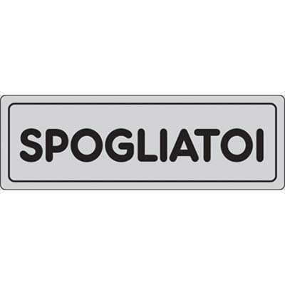 TARGA SEGNALETICA ADESIVA SPOGLIATOI VINILE CM 15X5