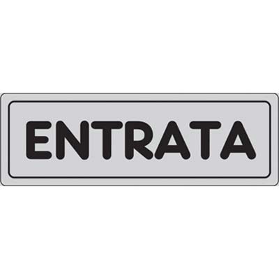 TARGA SEGNALETICA ADESIVA ENTRATA VINILE CM 15X5 Immagine principale del prodotto