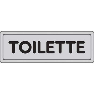TARGA SEGNALETICA ADESIVA TOILETTE VINILE CM 15X5 Immagine principale del prodotto