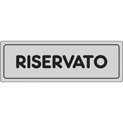 TARGA SEGNALETICA ADESIVA RISERVATO VINILE CM 15X5