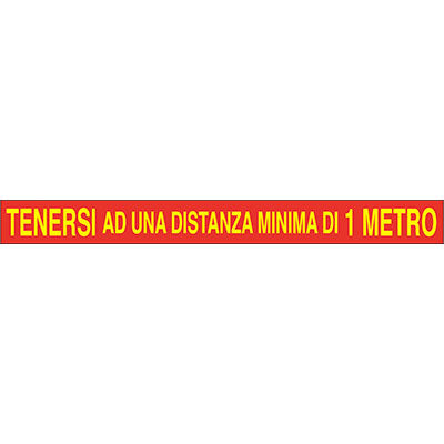 TARGA SEGNALETICA COVID ADESIVA TENERSI A DISTANZA VINILE CM 100X7 Immagine principale del prodotto