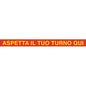 TARGA SEGNALETICA COVID ADESIVA ASPETTA TURNO QUI VINILE CM 100X7