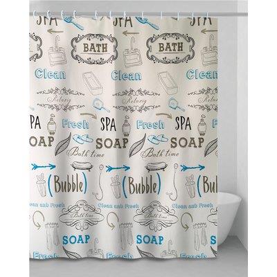 TENDA DOCCIA LETTERS IN VINILE + ANELLI CM 180X200 Immagine principale del prodotto