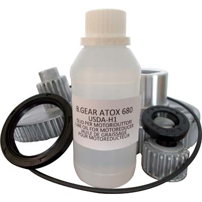 KIT RICAMBIO MOTORIDUTTORE 1004 REBER OLIO + PARAOLIO INT/EST + GUARN + SERIE INGRANAGGI Immagine principale del prodotto