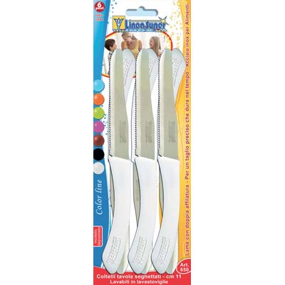 COLTELLO TAVOLA SUPER DE LUCA MANICO PLT/INOX CM 11 CF=PZ 6 COLORI ASSORTITI Immagine principale del prodotto