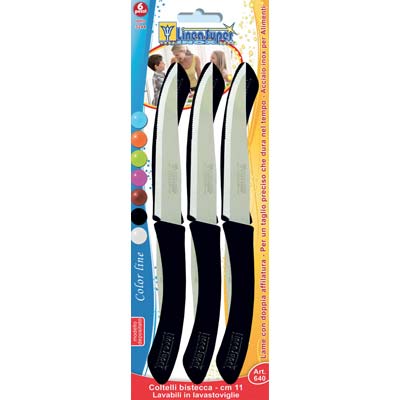 COLTELLO BISTECCA SUPER DE LUCA MANICO PLT/INOX CM 11 CF=PZ 6 COLORI ASSORTITI Immagine principale del prodotto