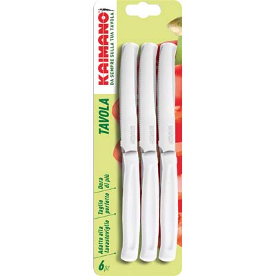COLTELLO TAVOLA DINAMIK KAIMANO MANICO PLT BIANCO/INOX CM 11 CF=PZ 6 Immagine principale del prodotto
