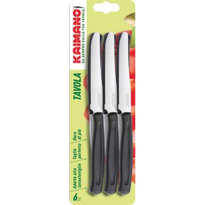 COLTELLO TAVOLA DINAMIK KAIMANO MANICO PLT NERO/INOX CM 11 CF=PZ 6