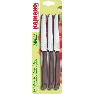COLTELLO TAVOLA DINAMIK KAIMANO MANICO PLT MARRONE/INOX CM 11 CF=PZ 6 Immagine principale del prodotto