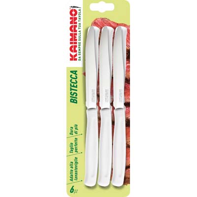 COLTELLO BISTECCA DINAMIK KAIMANO MANICO PLT BIANCO/INOX CM 11,5 CF=PZ 6 Immagine principale del prodotto