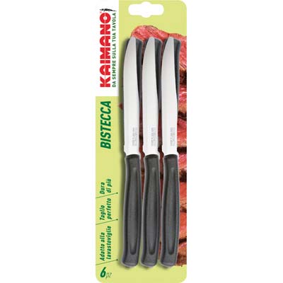 COLTELLO BISTECCA DINAMIK KAIMANO MANICO PLT NERO/INOX CM 11,5 CF=PZ 6 Immagine principale del prodotto