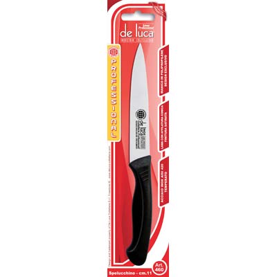 COLTELLO SPELUCCHINO PROFESSIONAL DE LUCA MANICO PLT/INOX CM 11 Immagine principale del prodotto