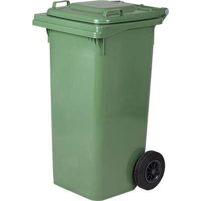 BIDONE IMMONDIZIA GREEN 240 + RUOTE ICS VERDE LT 240 CM 72X58 H.CM 106 Immagine principale del prodotto