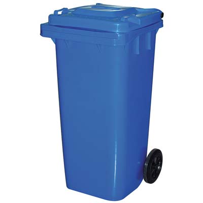 BIDONE IMMONDIZIA GREEN 120 + RUOTE ICS AZZURRO LT 120 CM 55X50 H.CM 94 Immagine principale del prodotto