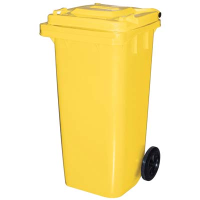 BIDONE IMMONDIZIA GREEN 120 + RUOTE ICS GIALLO LT 120 CM 55X50 H.CM 94