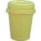 BIDONE IMMONDIZIA + COPERCHIO A VITE GIALLO LT 70 CM 45 H.CM 62