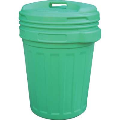 BIDONE IMMONDIZIA + COPERCHIO A VITE VERDE LT 70 CM 45 H.CM 62