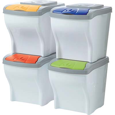 PATTUMIERA IMMONDIZIA POKER SET BAMA COLORI MIX LT 20 CM 40X28 H.CM 31 CF=PZ 4