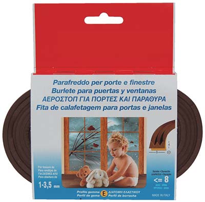PARAFREDDO GEKO STRIP PROFILO E GOMMA EPDM ESPANSA MARRONE MT 6