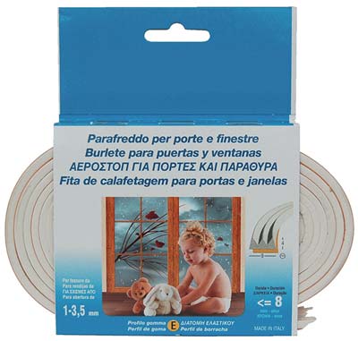 PARAFREDDO GEKO STRIP PROFILO E GOMMA EPDM ESPANSA BIANCO MT 6