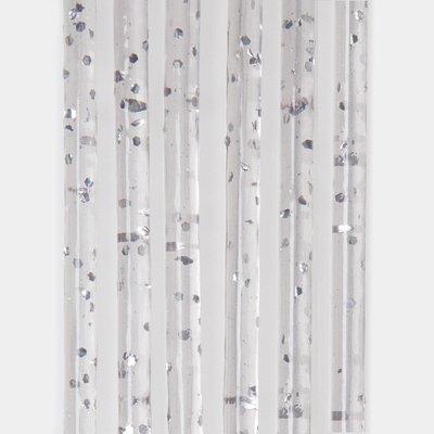 TENDINA PRONTA LUXOR 144 FILI PVC LISCIO ARGENTO GLITTERATO CM 120 H.CM 240
