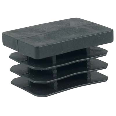 PUNTALE INTERNO RETTANGOLARE ALETTATO PE NERO MM 25X40