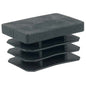 PUNTALE INTERNO RETTANGOLARE ALETTATO PE NERO MM 25X40