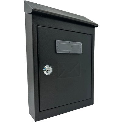CASSETTA POSTA TRADIZIONE + CILINDRO MINI ACCIAIO VERN NERO 175X50 H.260