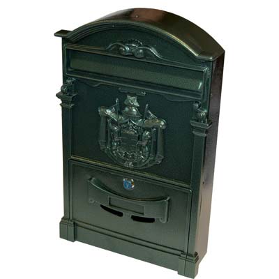 CASSETTA POSTA REGIA EFFE ALLUMINIO PRESSOFUSO VERDE MM 260X90 H.MM 410