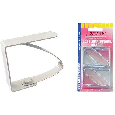 FERMATOVAGLIE A MOLLA PRONTY VERNICIATO BIANCO CF=PZ 4 Immagine principale del prodotto