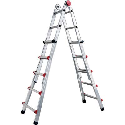 SCALA TELESCOPICA PROFI AUTO SICOS ALLUMINIO H.CM 139/444 PIOLI 4+5 Immagine principale del prodotto