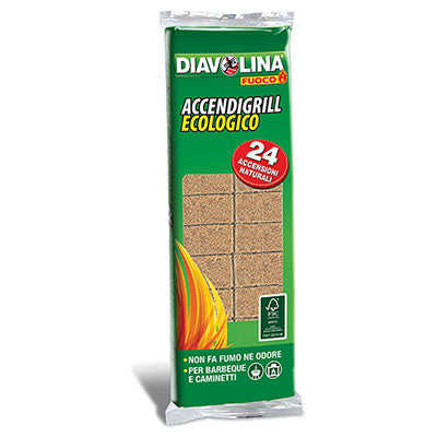ACCENDIFUOCO ECOLOGICO  24 DIAVOLINA FUOCO CUBETTI 24 Immagine principale del prodotto