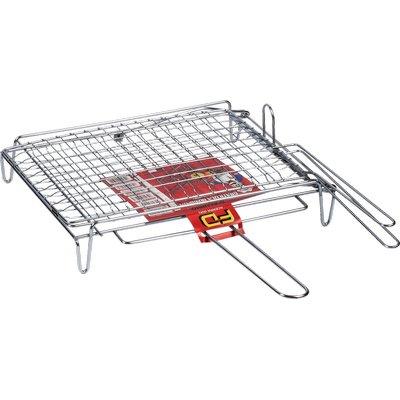 GRATICOLA BARBECUE A RETE DOPPIA RIBALTABILE FD ACCIAIO CROMATO CM 40X30 Immagine principale del prodotto