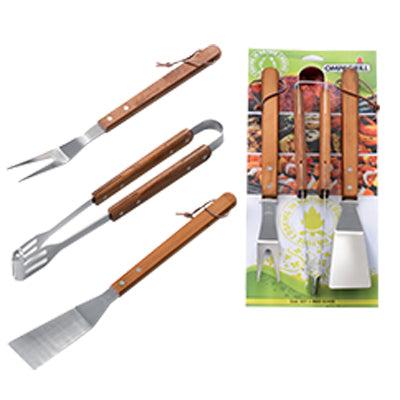POSATE BARBECUE SET 03430 OMPAGRILL INOX/LEGNO CF=PZ 3 CM 40 Immagine principale del prodotto