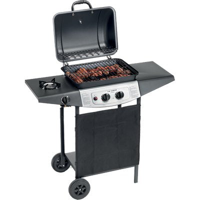 BARBECUE GAS DOUBLE COOKING SYSTEM 2+1 OMPAGRILL FUOCHI 3 CM 98X43 H.CM 100 + ROCCIA LAVICA Immagine principale del prodotto
