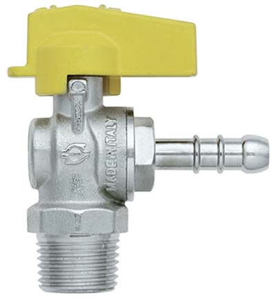 VALVOLA SFERA GAS A SQUADRA 586 BUGATTI OTTONE NICHELATO MM  8X1/2M Immagine principale del prodotto