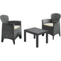 SET RATTAN BALCONY AKITA PROGARDEN PP ANTRACITE CF=PZ 3 + CUSCINI
