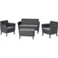SET RATTAN SALEMO LOUNGE KETER PP GRAPHITE CF=PZ 4 + CUSCINI