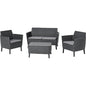 SET RATTAN SALEMO LOUNGE KETER PP GRAPHITE CF=PZ 4 + CUSCINI