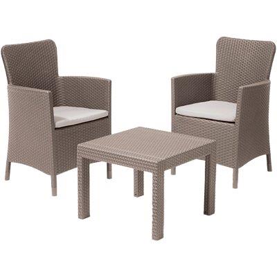SET RATTAN SALVADOR BALCONY KETER PP CAPPUCCINO CF=PZ 3 + CUSCINI Immagine principale del prodotto