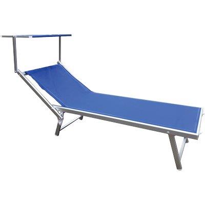 LETTINO MALIBU NEW POOL DOMUS ALLUMINIO/TEXT BLU CM 71X188 H.CM 41 Immagine principale del prodotto