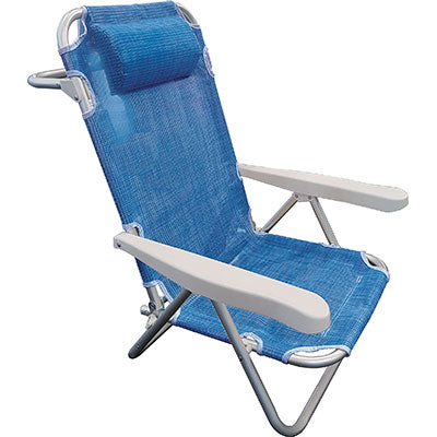 SPIAGGINA COMFORT DOMUS ALLUMINIO/TEXT BLU CM 61X53 H.CM 81