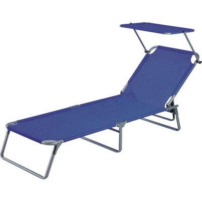LETTINO SAND CON PARASOLE DOMUS ACCIAIO/POLY BLU CM 58X190 H.CM 27 Immagine principale del prodotto