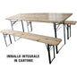 SET TAVOLO + PANCHE BIRRERIA 2 GAMBE DOMUS LEGNO/ACCIAIO CM 120X60 H.CM 76 CF=PZ 3