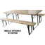 SET TAVOLO + PANCHE BIRRERIA 2 GAMBE DOMUS LEGNO/ACCIAIO CM 200X60 H.CM 76 CF=PZ 3