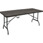 TAVOLO WOOD DOMUS HDPE MARRONE/ACCIAIO CM 180X75 H.CM 74