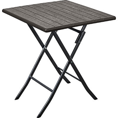 TAVOLO WOOD DOMUS HDPE MARRONE/ACCIAIO CM 62X62 H.CM 74