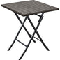 TAVOLO WOOD DOMUS HDPE MARRONE/ACCIAIO CM 62X62 H.CM 74